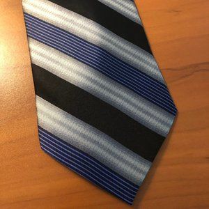 Siena Studio Blue and Black Striped Dress Tie NWT